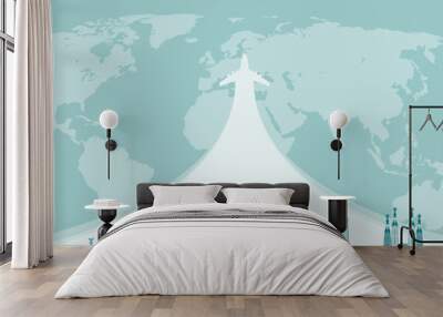 Travel composition with famous Europe landmarks. Vector Wall mural