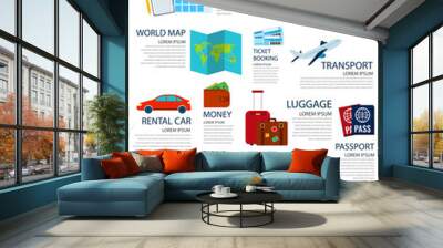 Travel infographic. Infographics for business, web sites, presentations, advertising. Travel and Tourism concept. Vector Wall mural