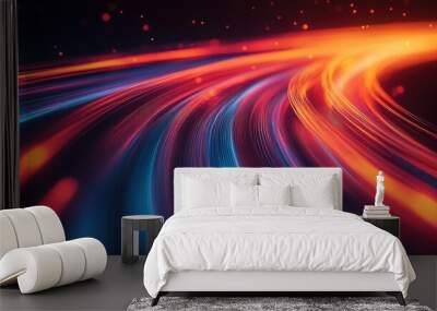 Abstract lines of red and blue. Perfect for a futuristic or technological design. Wall mural