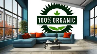 100% organic stamp logo Wall mural