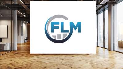 f l m logo concept for management business logo designs Print Wall mural