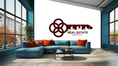 key real estate logo designs simple modern for town and city Wall mural