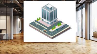 Isometric modern building Wall mural