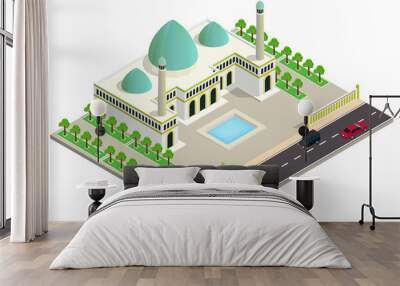 Vector isometric mosque building Wall mural