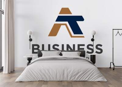 abstract a t initial business company logo template illustration Wall mural