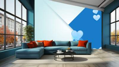 Abstract background with blue hearts - Illustration, 
 Various shades of blue hearts background. Universal blue love background Wall mural