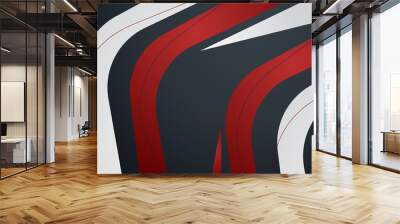 Abstract modern 3d red black background with geometric overlap shape elements Wall mural