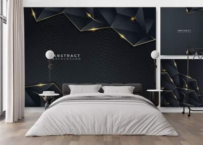 Black gold background Wall mural