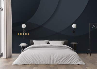 Black simple minimal abstract background with dark concept. Vector Illustration. Wall mural