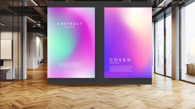 bright color background with mesh gradient texture for minimal dynamic cover design. blue, pink, red Wall mural