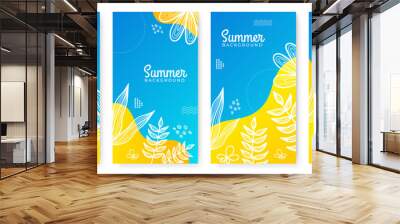 Collection of abstract background designs - summer sale, social media promotional content. Vector illustration for post and stories background template Wall mural