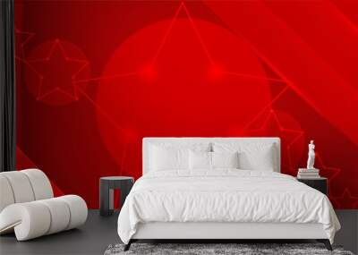 Display abstract red wide banner design background Wall mural