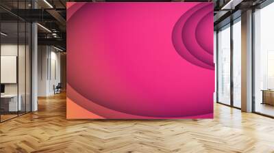 dynamic papercut style pink colorful abstract geometri design background Wall mural