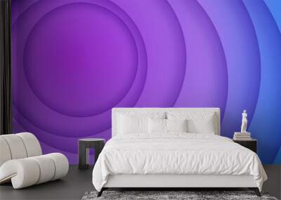 dynamic papercut style purple colorful abstract geometri design background Wall mural