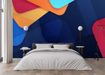 dynamic shape blue colorful abstract geometri design background Wall mural