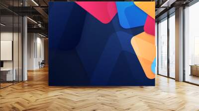 dynamic shape blue colorful abstract geometri design background Wall mural