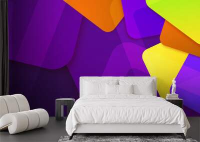 dynamic shape purple colorful abstract geometri design background Wall mural