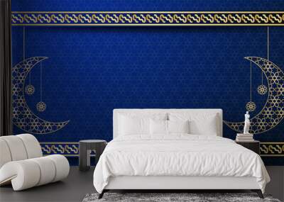 Elegant Mandala arabic golden blue Islamic design background Wall mural