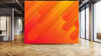 gradient shape orange colorful abstract geometri design background Wall mural