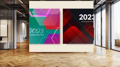 Happy new year 2023 social media template and greeting card design Wall mural