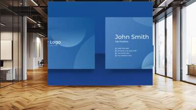 Modern blue black business card - creative and clean business card template. Stylish blue elegant business card design. Designed for business and corporate concept. Vector illustration Wall mural