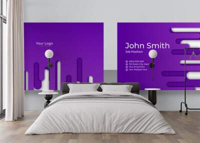 modern elegant simple purple white business card design template Wall mural