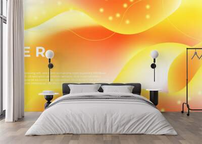 Modern fresh trendy yellow and orange abstract banner background. Abstract colorful orange curve background Wall mural