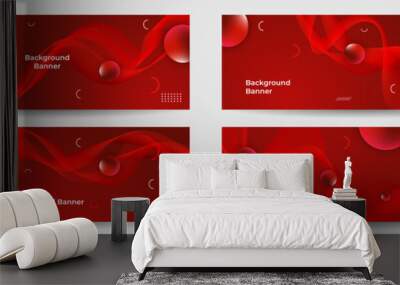 Modern red abstract banner background Wall mural