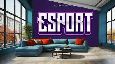 Purple violet and white esport 3d editable text effect - font style Wall mural