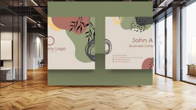 Set floral vintage business cards, invitations, announcements. Beauty and fashion business card templates Wall mural