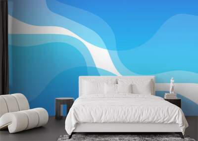 Simple minimal blue wave abstract background. Abstract background with dynamic effect. Motion vector Illustration. Trendy gradients. Can be used for advertising, marketing, presentation. Wall mural