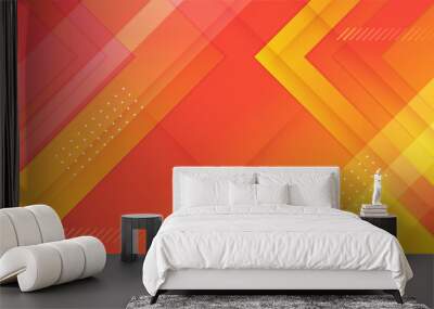 vivid gradient red yellow colorful abstract geometri design background Wall mural