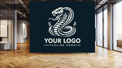 Cobra Logo Vector Symbolize Strength and Wisdom Elevate Your Brand with the Striking Cobra Logo Vector Captivate Your Audience with the Dynamic Cobra Logo Vector Wall mural