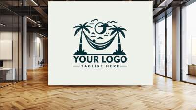 hammock logo vector design hammock vector logo Wall mural