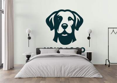 labrador retriever vector logo of a dog head (Labrador Retriever) on white background Pet Wall mural