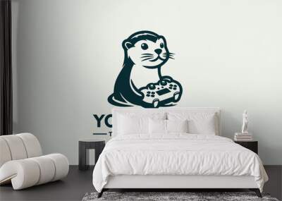 Otter gaming mascot illustration logo vector Otter mascot e sport logo design Wall mural