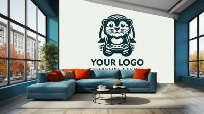 Otter gaming mascot illustration logo vector Otter mascot e sport logo design Wall mural