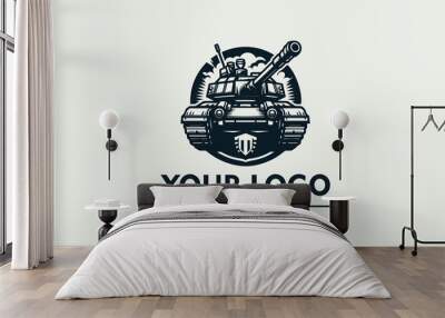 tank war vector logo illustration Wall mural