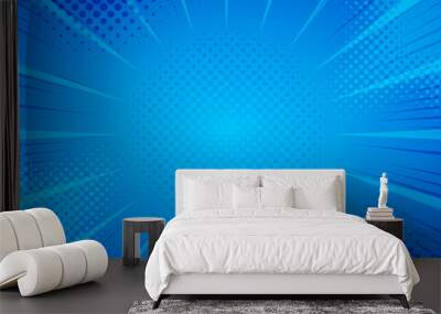 abstract blue comic background Wall mural