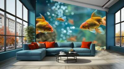 Goldfish in Aquarium Wall mural