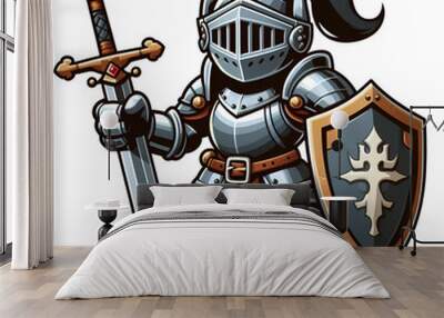 metal knight cartoon character Wall mural