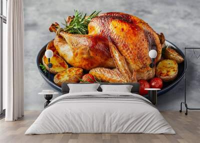 roasted turky with vegetables Wall mural