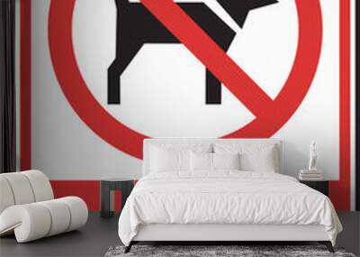 vector sign symbol no dogs allowed Wall mural