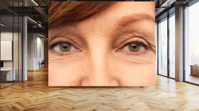 beauty, vision and old people concept - eyes of senior woman Wall mural