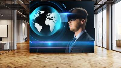 businessman in virtual reality glasses or headset Wall mural