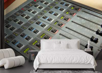 control panel at recording studio or radio station Wall mural