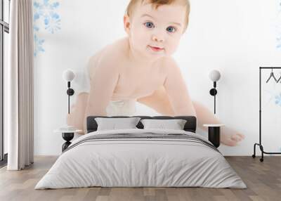 crawling baby boy Wall mural