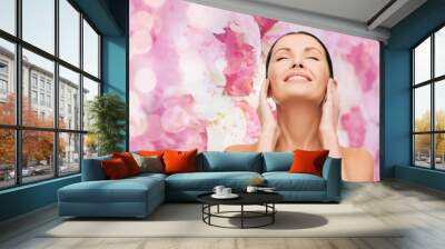 face of young smiling woman Wall mural