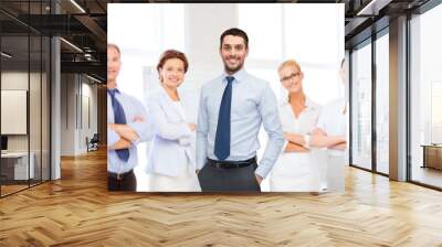 group of smiling businessmen Wall mural