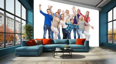 group of smiling people having fun Wall mural